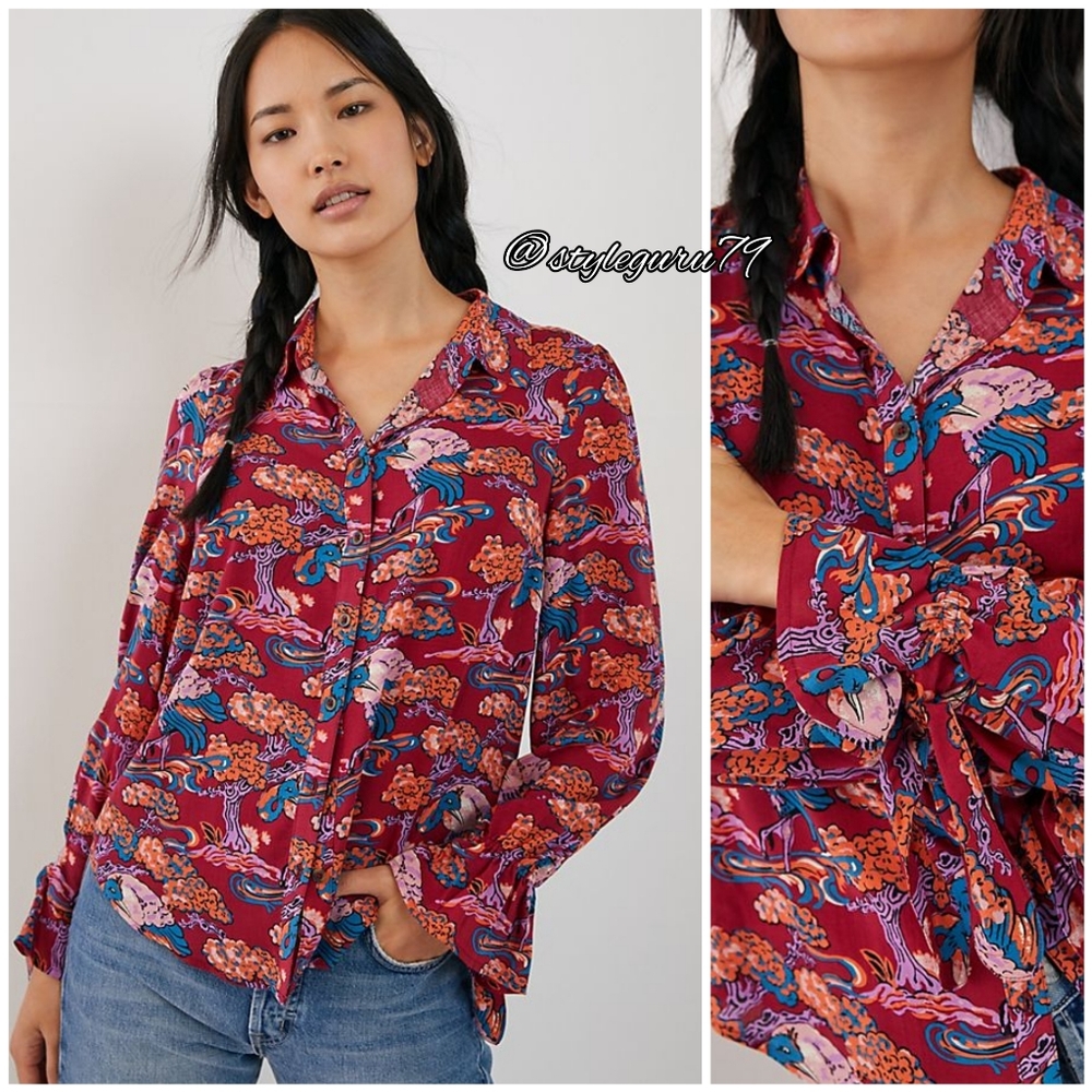 Anthropologie Multicolor Floral Blouse